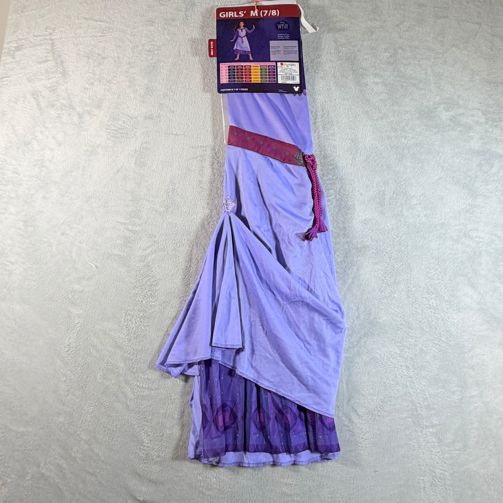 Disney Wish Asha Girls Medium 7-8 Halloween Costume Purple Dress Disguise NWT - Picture 3 of 7